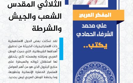 المفكر العربي الكبير علي محمد الشرفاء الحمادي يكتب: الثلاثي المقدس.. الشعب والشرطة والجيش