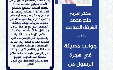 المفكر العربي الكبير علي محمد الشرفاء الحمادي يكتب: جوانب مضيئة في هجرة الرسول