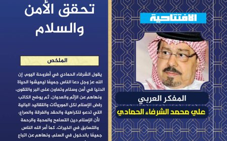 المفكر العربي الكبير علي محمد الشرفاء الحمادي يكتب:  رسالة الإسلام تحقق الأمن والسلام