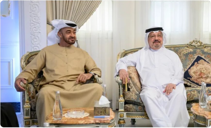 الشيخ محمد بن زايد يزور المفكر الكبير علي محمد الشرفاء الحمادي في منزله