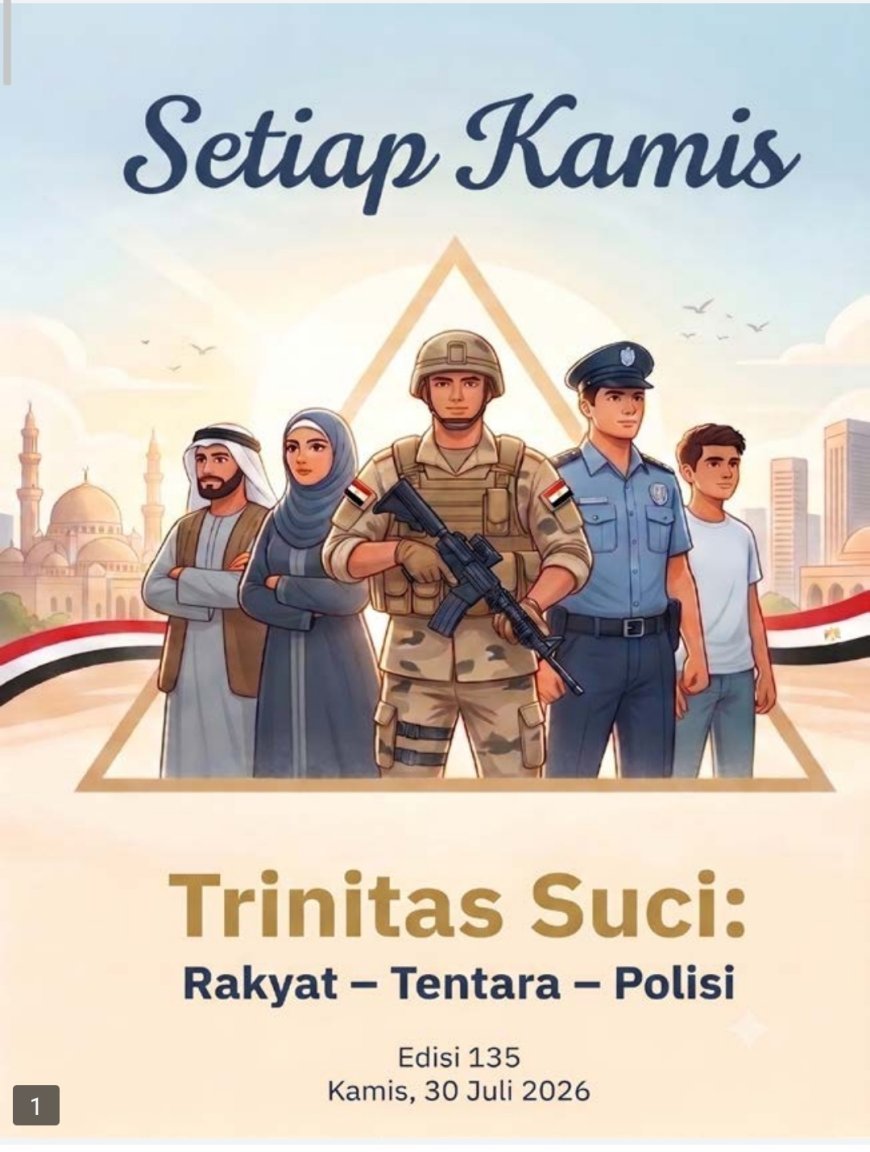 النسخة الأندونيسية: مجلة كل خميس تفتتح عددها الجديد بمقال تنويري للمفكر العربي علي محمد الشرفاء الحمادي بعنوان «المثلث المقدس.. الشعب – الجيش – الشرطة»