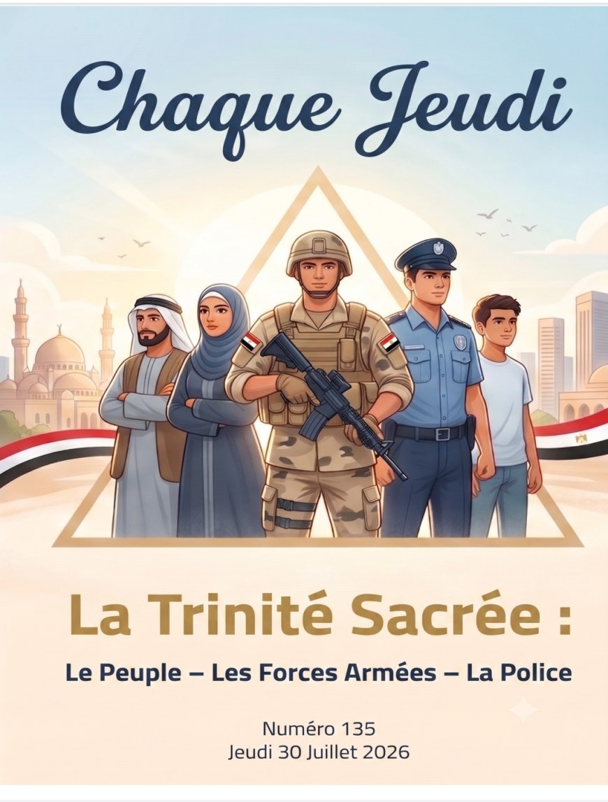 النسخة الفرنسية: مجلة كل خميس تفتتح عددها الجديد بمقال تنويري للمفكر العربي علي محمد الشرفاء الحمادي بعنوان «المثلث المقدس.. الشعب – الجيش – الشرطة»